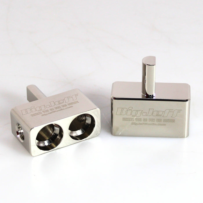 Big Jeff Pair of Dual 1/0 Gauge to Single 4 Gauge Amplifier Input Adapters