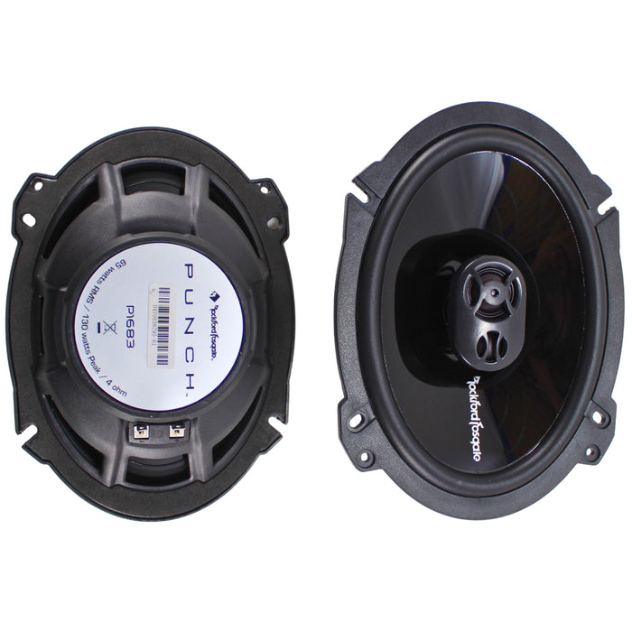 Rockford Fosgate Punch 6x8" 65W RMS 4-Ohm Full Range 3-Way Speakers OPEN BOX