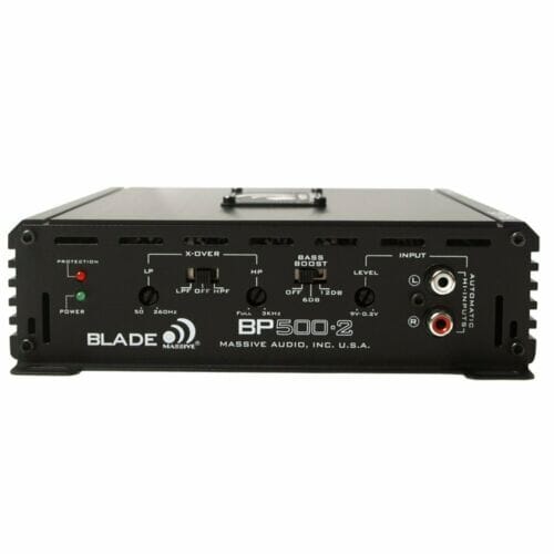 Massive Audio 12" 500W 4 Ohm Subwoofer ECO12S4 + 2 Channel Amplifier Package