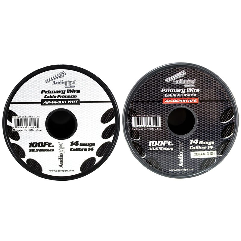 14 GA 100 FT White Black Stranded Spools of CCA Primary Power Ground  Wire Cable