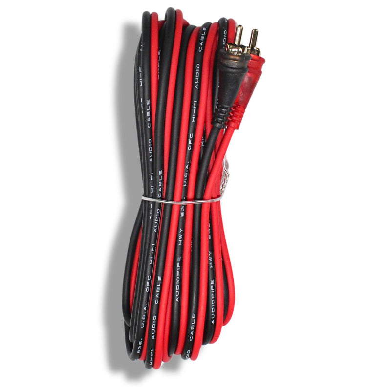 Audiopipe Frosted RCA Cables w/Gold-Plated RCA Connectors (10 Pack) 1.5-25 Feet