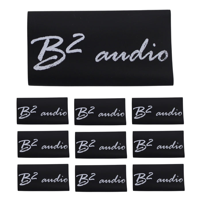 B2 Audio 10 Pack of 0 Gauge Black Heat Shrink with B2 Audio Logo
