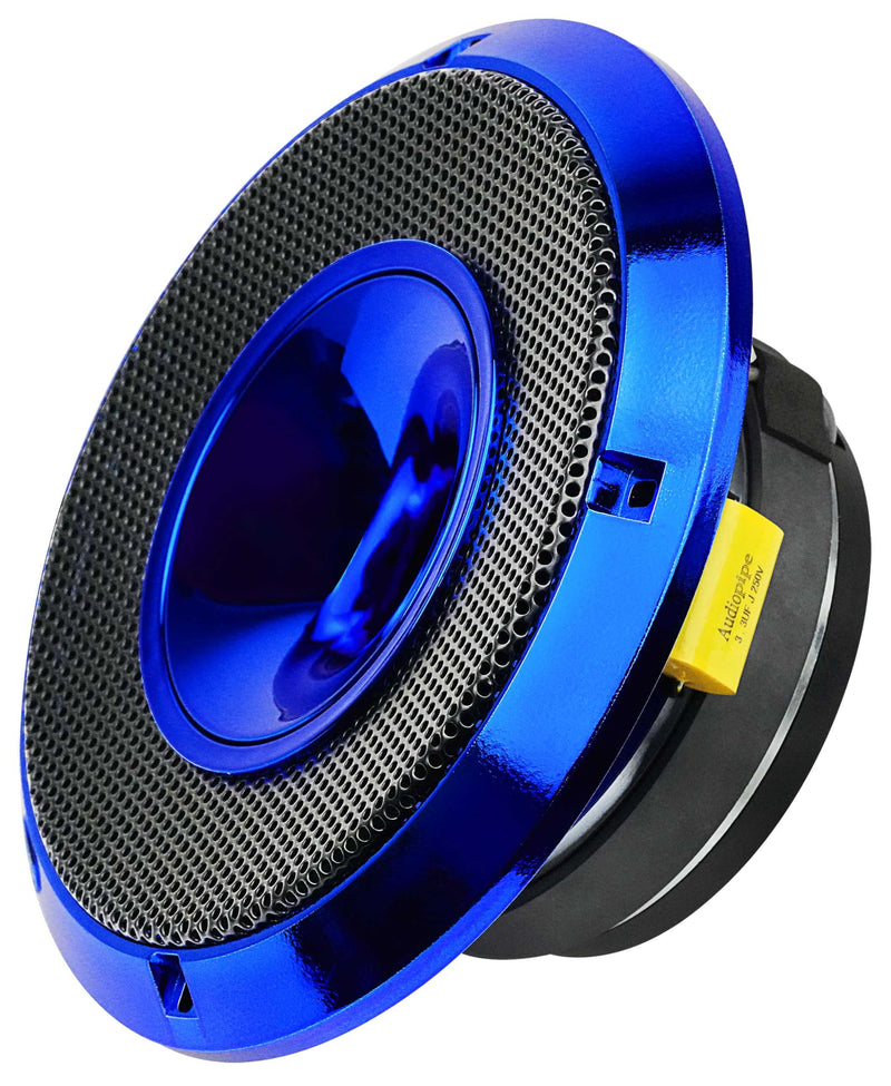 Audiopipe 6.5" 150W RMS 4 Ohm Blue Eye Candy Compression Horn Midrange Coax Speaker