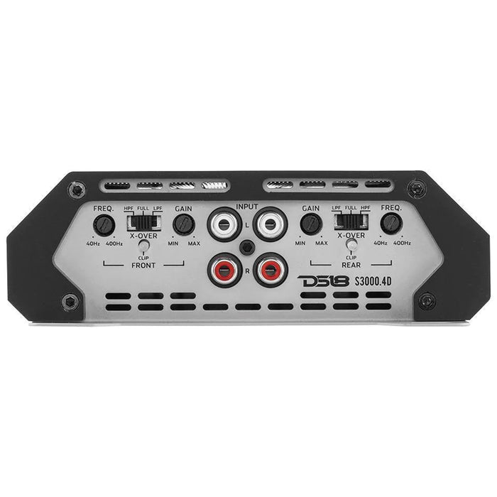 DS18 Car Audio 4 Channel Amplifier Full Range Class D 3000 Watt Silver S3000.4D