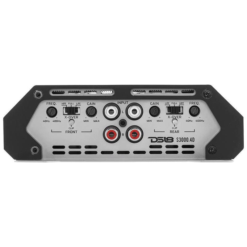 DS18 Car Audio 4 Channel Amplifier Full Range Class D 3000 Watt Silver S3000.4D