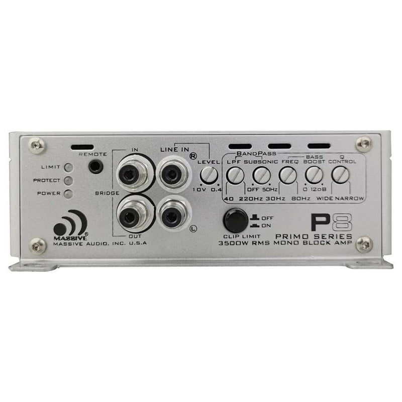 Massive Audio Primo Series Monoblock Bass Amplifier 7000 Watt Class D P8