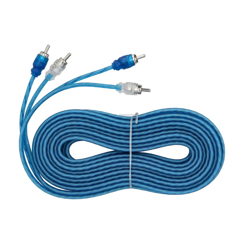 2 Pack of 20ft 2 Channel Twisted Raptor RCA Car Audio Cable Compact Tip R2RCA20