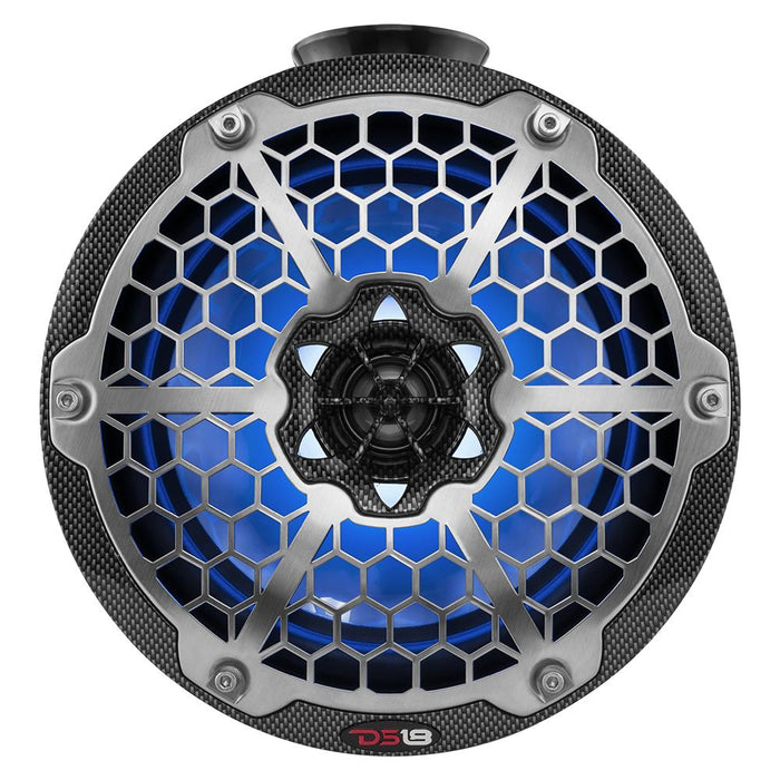 DS18 Mini 6.5"  600W Carbon Fiber RGB LED Jetski Marine Pod Speakers / CF-PS6