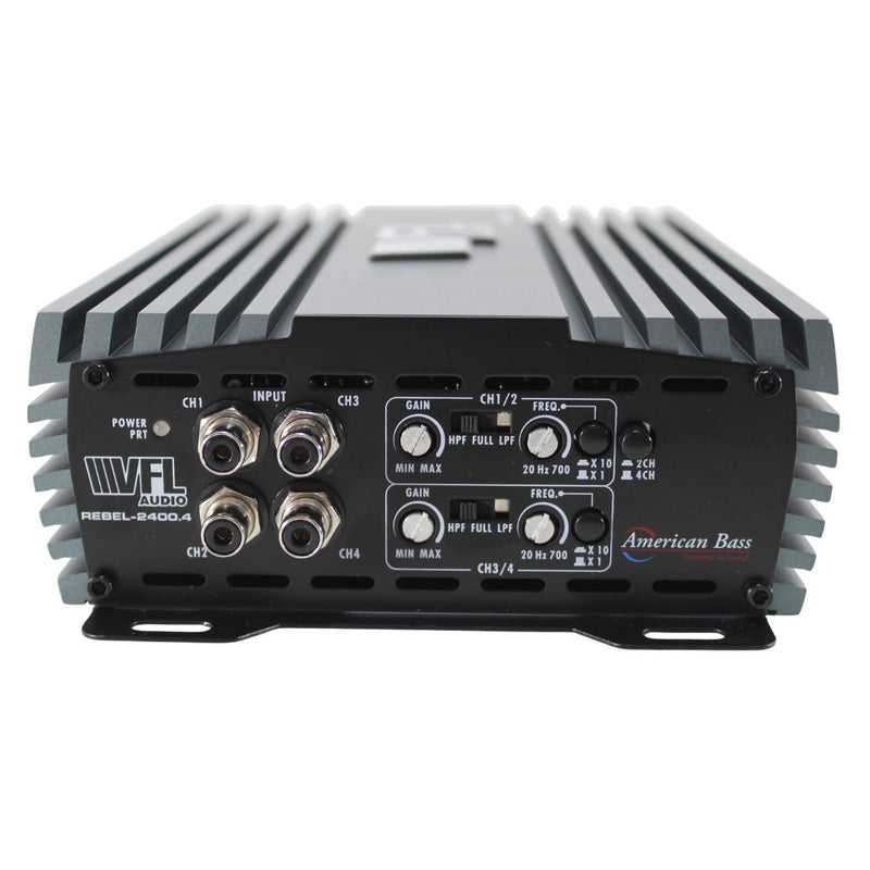 American Bass 2560 Watt 2-Ohm 4-Channel Class D Digital Amplifier REBEL-2400.4