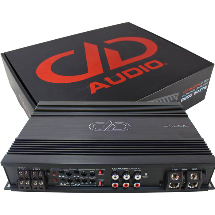 DD Audio D-Series 2200W Max Power 4-Channel 1-ohm Compact Amplifier / D4.200