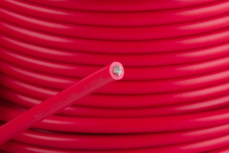 14 GA 100 FT Roll Red Stranded CCA Primary Wire Lot Cut By The Foot