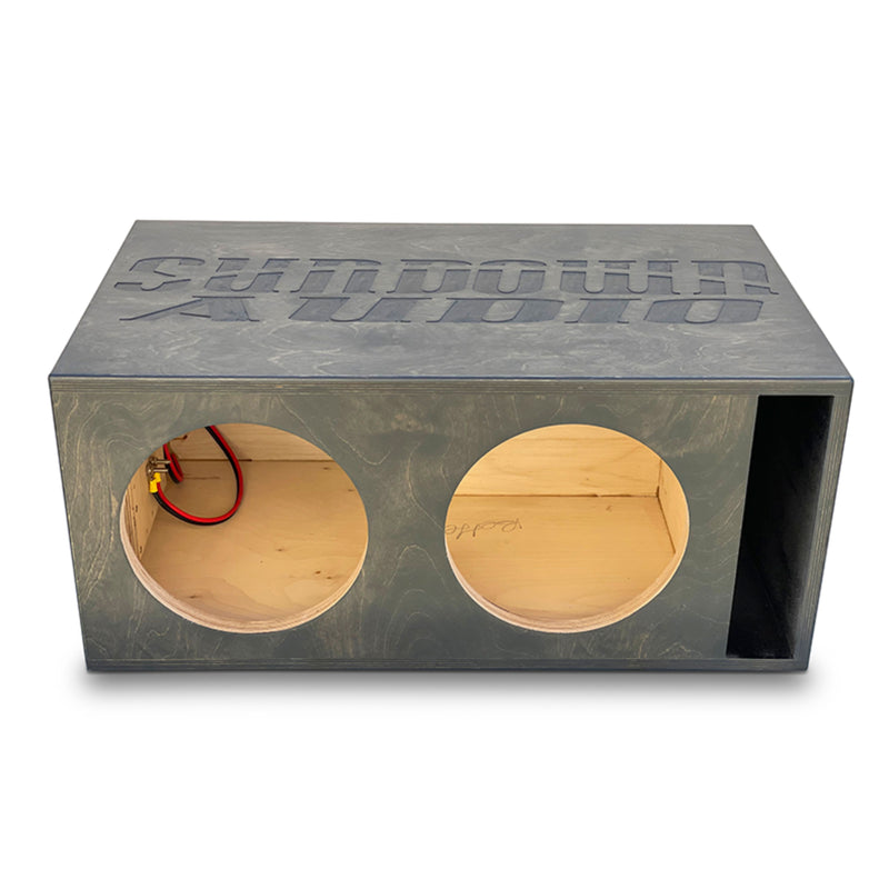 3000W RMS Dual 1 or 2-Ohm 10" X Series V4 Subwoofer w/Dual 10" Birch Ported Box