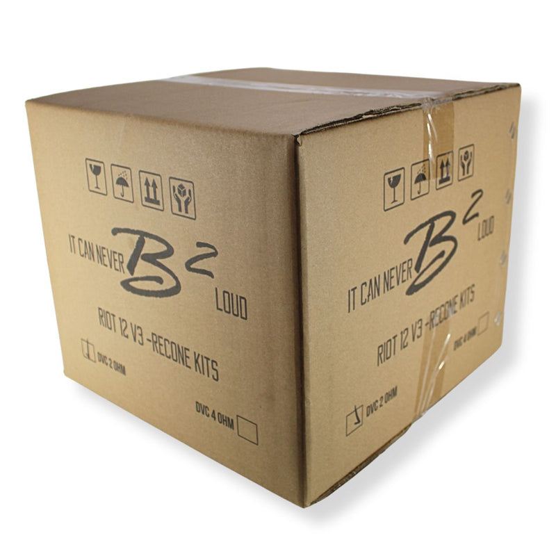 B2 Audio Re-cone Kit Drop-In Riot 12" 4-Ohm 3" Coil Carbon Fiber