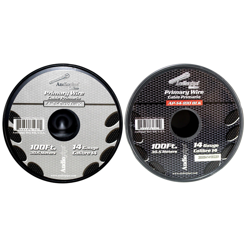 14 GA 100 FT Gray Black Stranded Spools of CCA Primary Power Ground  Wire Cable