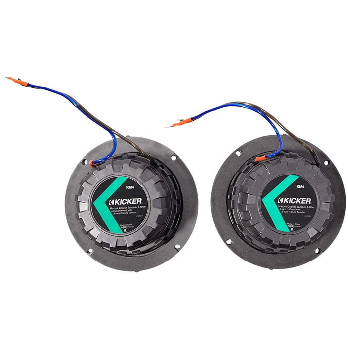 Kicker Pair of Marine & Powersport 4" Coaxial 4 Ohm 150 W Marine Speaker 45KM44