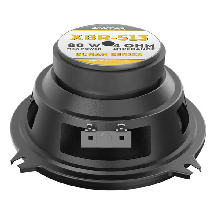 Avatar 5.25" 160 Watts 4-Ohm Black Coaxial Speakers Buran Series XBR-513 Pair