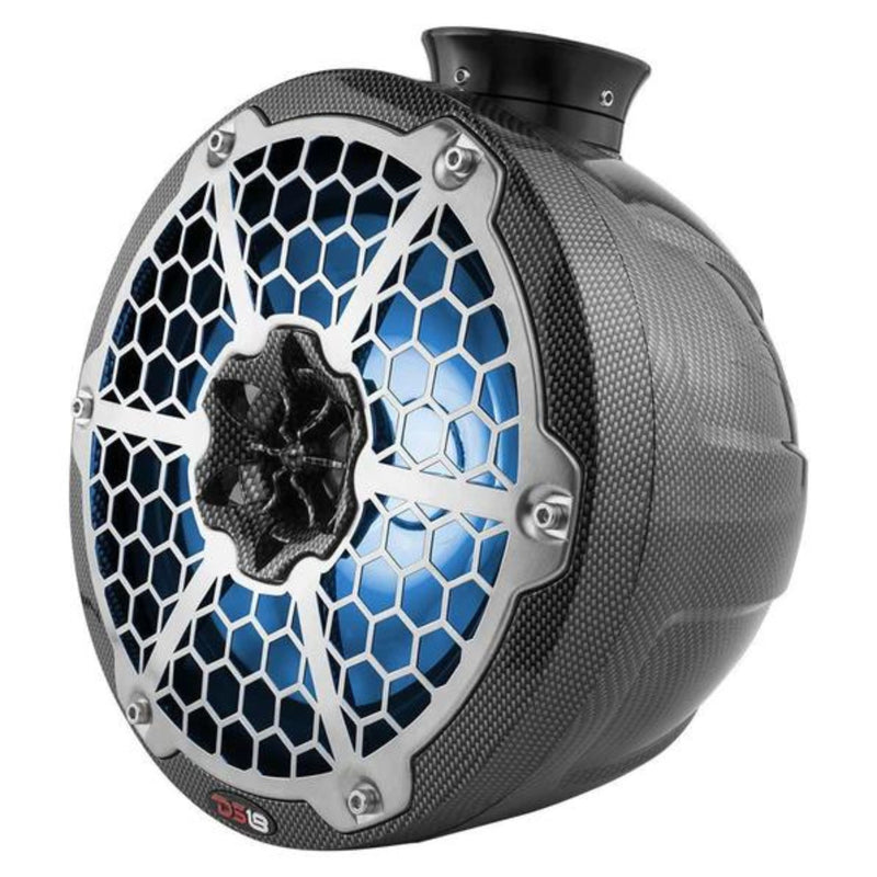 DS18 CF-PS8 8" Carbon Fiber Marine Pod Speakers 125W RMS 4-Ohm w/ RGB LED Lights