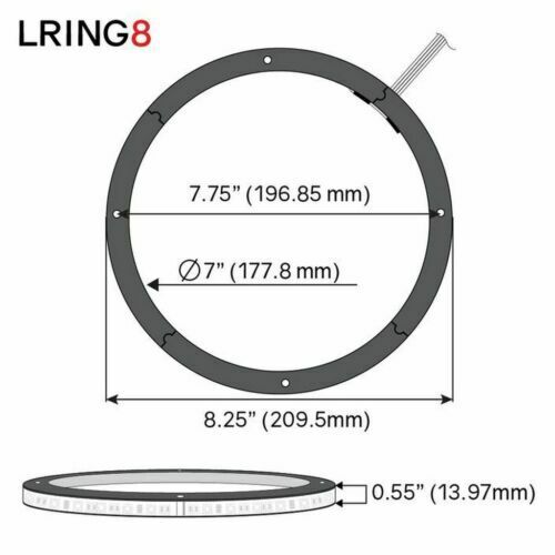 DS18 6x9" LED RGB Acrylic Glass Ring for Speakers + LED Bluetooth Controller