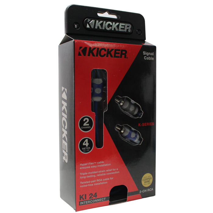 Kicker 2 Channel Silver-Tinned OFC Interconnect Cable (RCA) 13ft / 4m 46KI24
