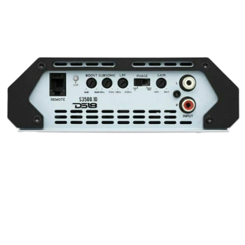 DS18 Car Audio 3500 Watt Monoblock Amplifier Silver Class D w/Bass Knob S3500.1D