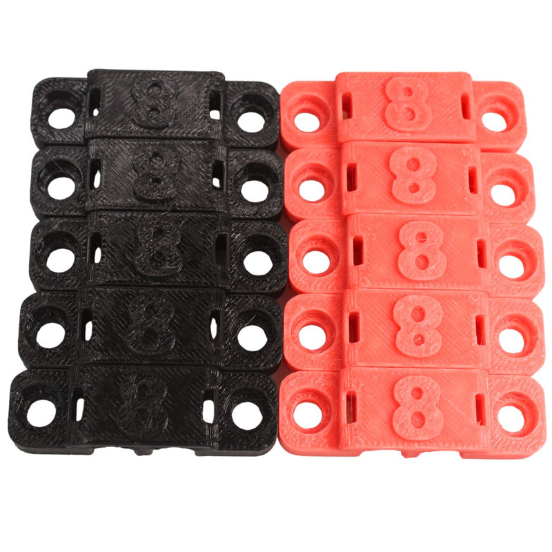 8 Gauge Cable Management Wire Comb Dual Slot Can Use w/ Cable Tie Red/Black