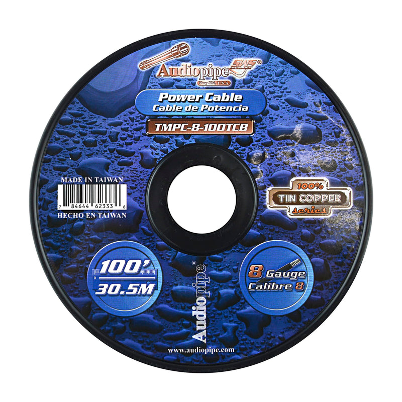 Audiopipe 8 GA OFC Tinned Marine Power/Ground Wire Blk Lot Cut By The Foot