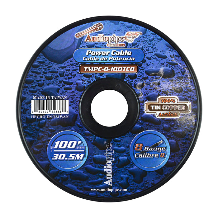 Audiopipe 8 GA OFC Tinned Marine Power/Ground Wire Blk Lot Cut By The Foot