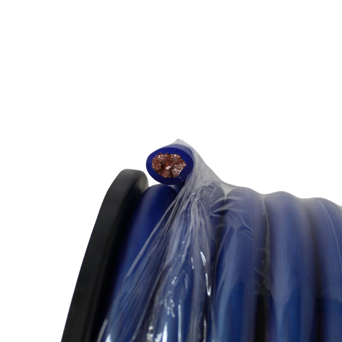 0 AWG Blue PVC Jacketed 100% OFC American Bass Power Wire Lot Cut By The Foot