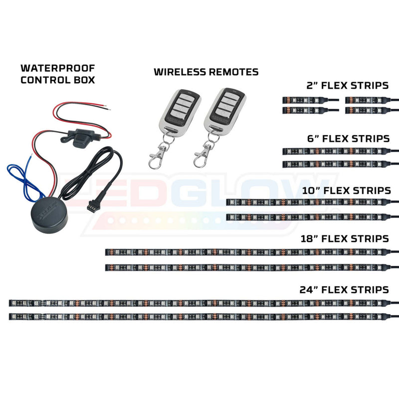 LEDGlow Bluetooth Advanced 12pc Million Color LED Motorcycle/Trike Lighting Kit