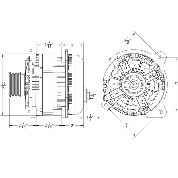 Mechman E-Series 370 Amp high Output Alternator For 1993-1998 Volkswagen Jetta