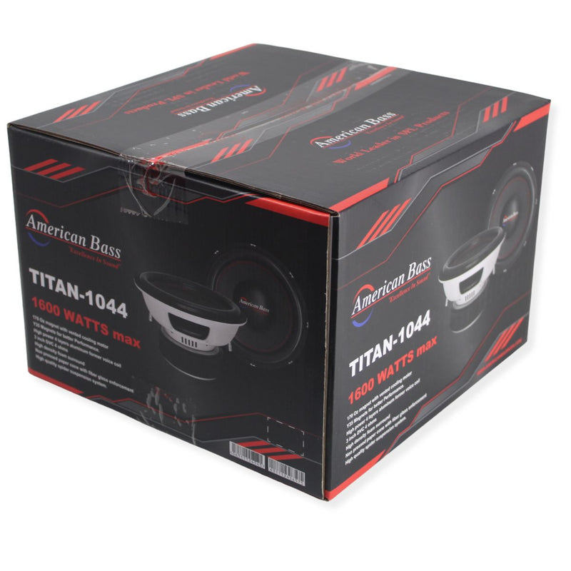 American Bass Titan 1044 10" 800 Watt RMS 3" Dual 4 Ohm VC Subwoofer OPEN BOX