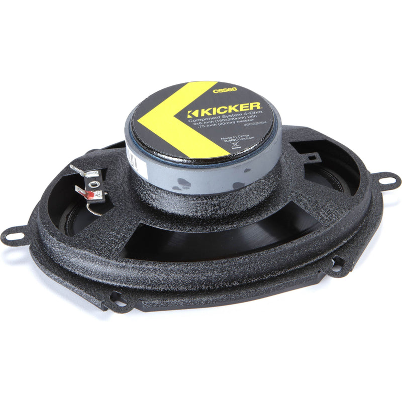 6"x8" 4 Ohm 75W RMS Kicker CS-Series Component Speakers with 3/4" Tweeters