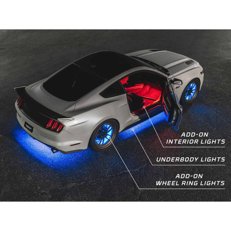 LEDGlow 8pc Million Color Bluetooth Car Underglow and Interior Lighting Kit