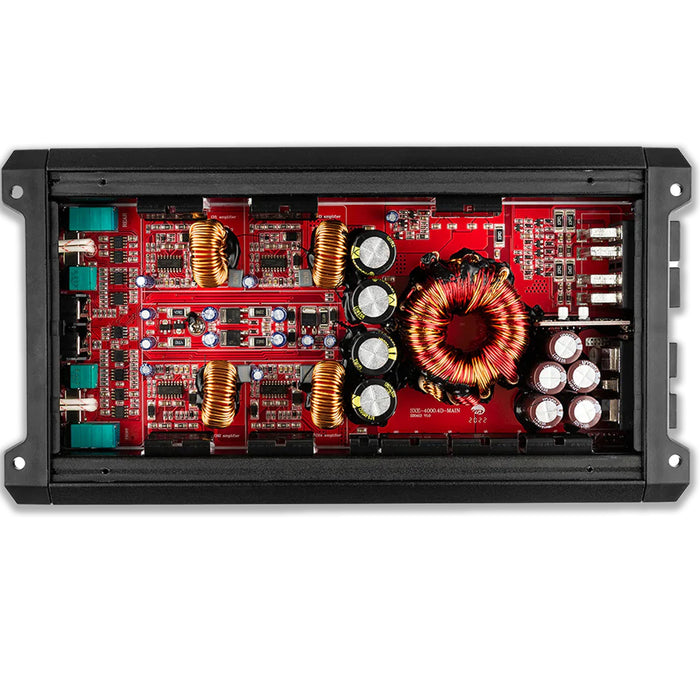 DS18 Car Audio Full Range 4 Channel 4000W Amplifier Class D Black SXE-4000.4D