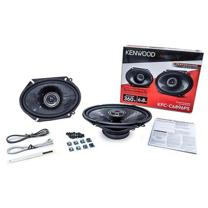 Pair of Kenwood 6x8" Custom Fit 2-way 80W RMS Performance Series Speaker System