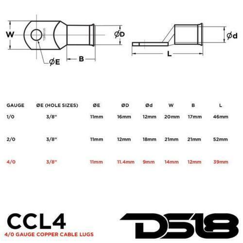 10x Copper Cable Lug Ring Terminals AWG 4 Battery Wire Welding Cable DS18