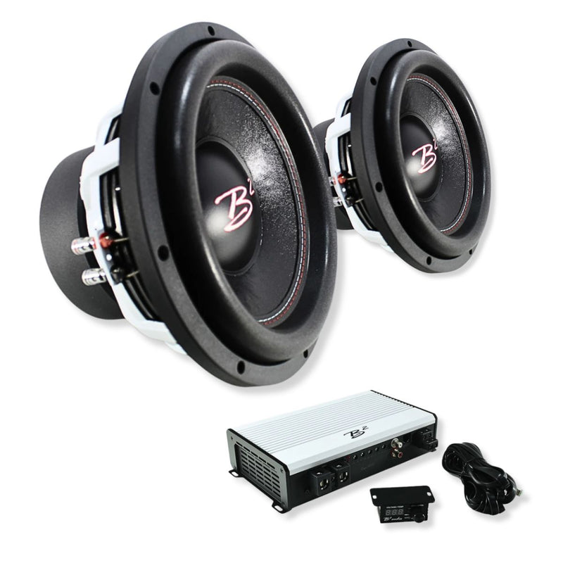 Dual B2 Audio RIOT V3 12" 2000W RMS Subs with RAGE 3500 Amp