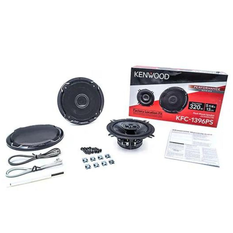 Pair of Kenwood 5.25" 4-Ohm Round 2-Way vehicle speakers 75 Watts RMS KFC-1396PS