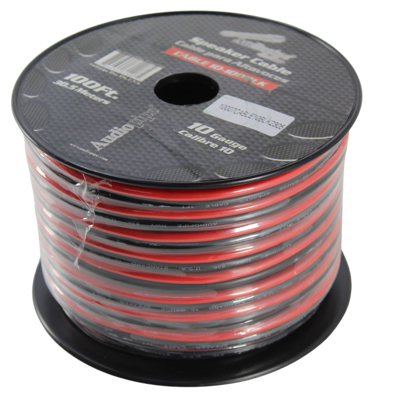 10 GA AWG Black/Red PVC Jacketed CCA Audiopipe Speaker Wire Lot Cut By The Foot