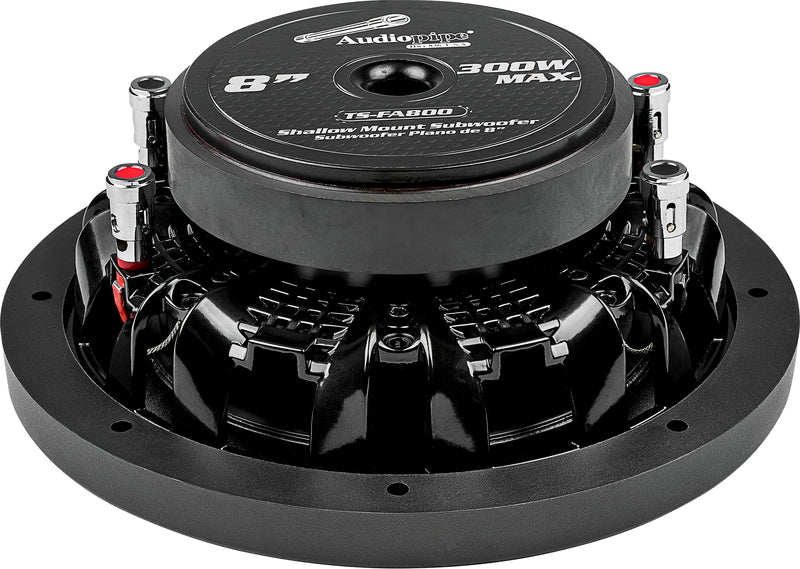Audiopipe 8" 300W Max Dual Voice Coil 4-Ohm Ultra Shallow Mount Subwoofer