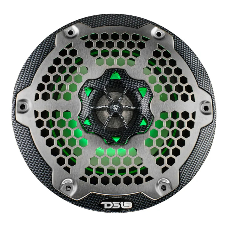DS18  Pair of 100 Watt RMS 4-Ohm 2-Way Coaxial Marine Speakers W/ LED RGB Lights