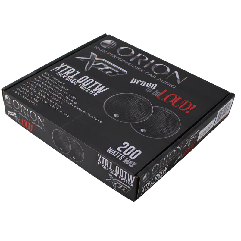 Pair of 1" 4-Ohm 50 Watts RMS / 200 Watts MAX Silk Dome Tweeters