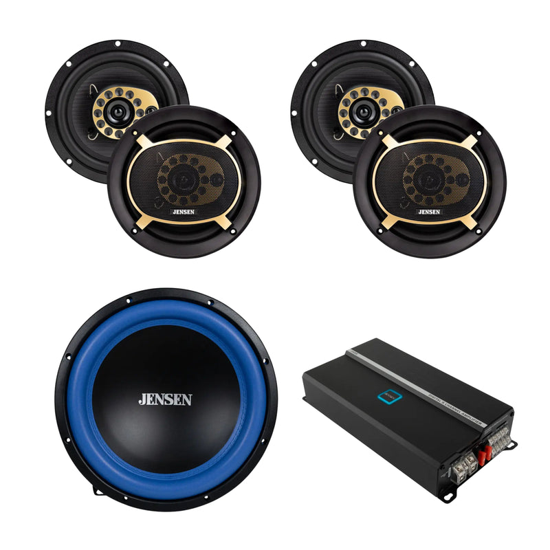 12″ Subwoofer & 2 Pairs of 6.5" JS65T Speakers w/ 815W 5-Channel RGB Amplifier