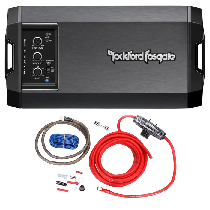 Rockford Fosgate Power T750X1bd 750W Class BD Monoblock Amplifier + Install kit