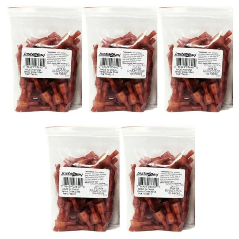 Install Bay 22-18AWG Red Male Insulated Nylon Quick Disconnects 500pcs