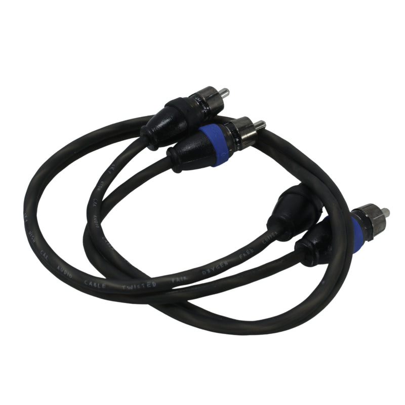 Sky High Car Audio Twisted 2-Channel Metal RCA Cable Wire 1.5 Feet