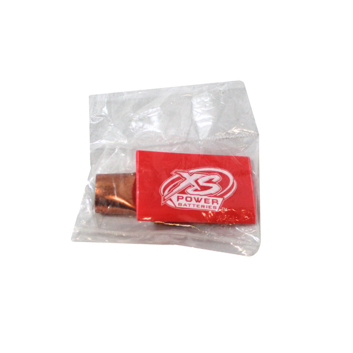 XS Power 1/0 Gauge Copper Lug Terminal Rings with Red Heat Shrink Wrap RT0G-RD
