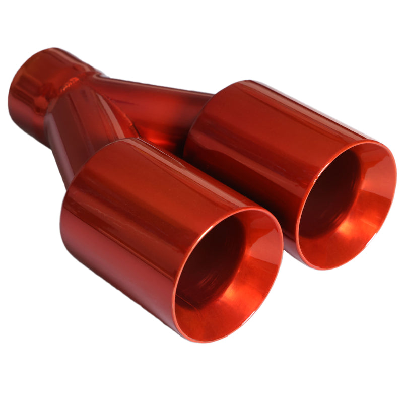 Mach-Speed Universal Car Exhaust Tip Straight Cut Double Wall Powder Orange