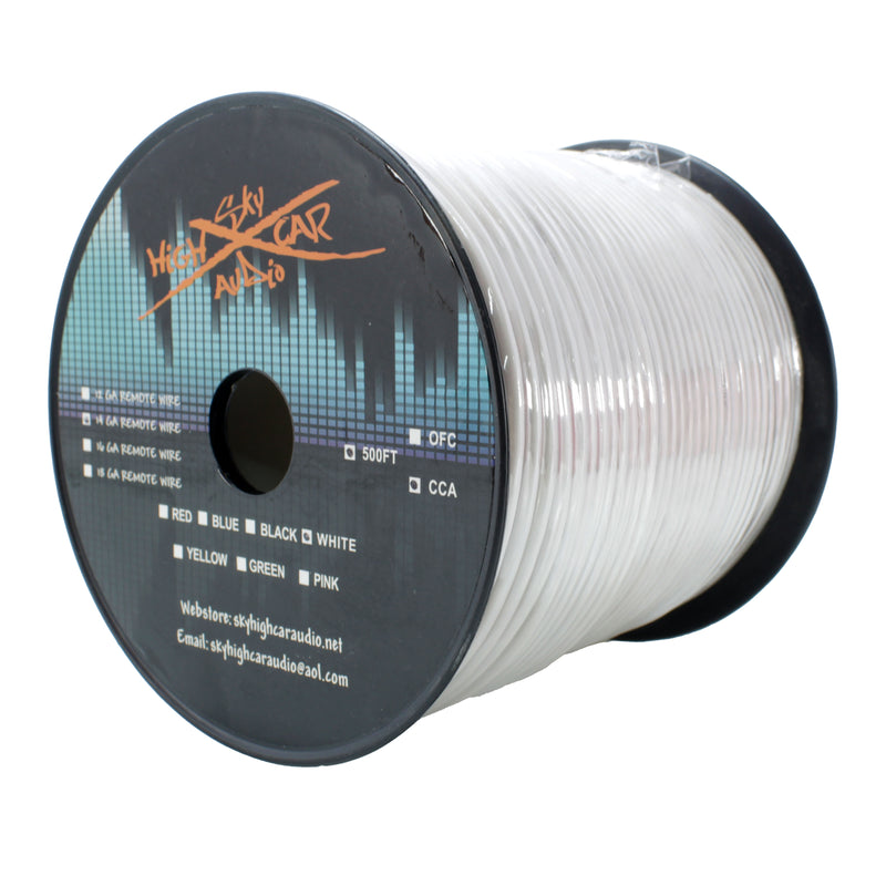 Sky High Car Audio 14 GA CCA Primary/Remote Wire White Lot Cut By The Foot