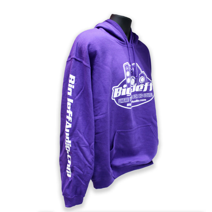 Official Big Jeff Audio Cotton Polyester Purple Unisex Hoodie with Logo